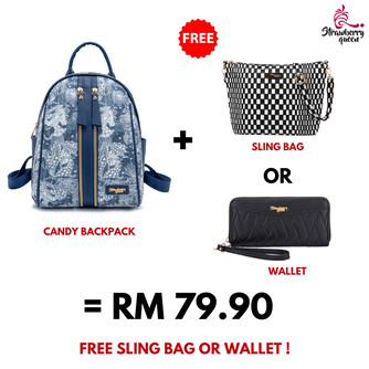 CANDY BACKPACK - FLORAL JEANS CA, NAVY BLUE